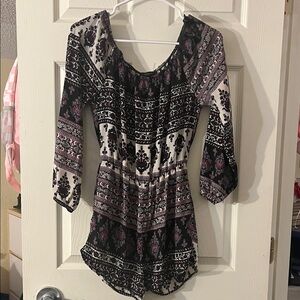 Chic Black and Purple Patterned Jumpsuit